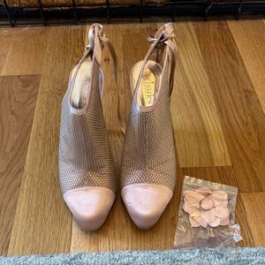 Charles By Charles David Blush Pink Mesh Slingback Heels